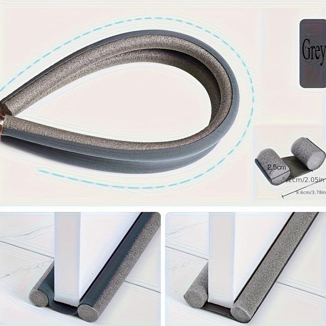 TEMU 1ks Nastavitelná Těsnící Lišta proti Větru, Flexibilní Nelepivý Spodní Těsňák, Zvukotěsnění pro Dveře a Okna, Sprchové Sklo, Garáž – Odolná a Snadná Montáž
