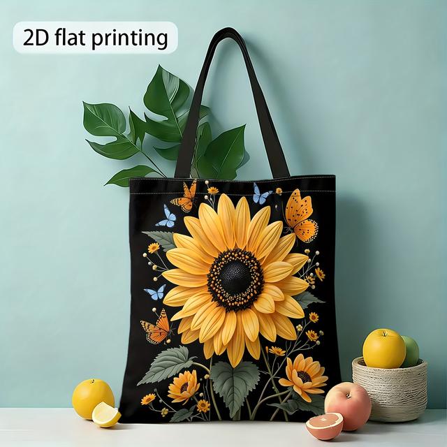 TEMU Regalo de Navidad: Bolsa de Tote con Estampado de y 2D, Bolsa de Compras Reutilizable, Bolso de y Tote para Mujer