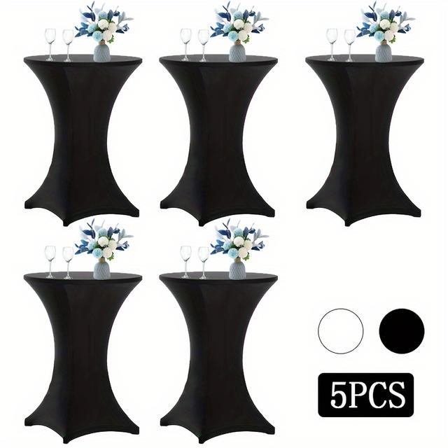 TEMU 5-teiliges Tischset aus Polyester, rund, geeignet für große kommerzielle Veranstaltungen Familientreffen, nur Tischdecke