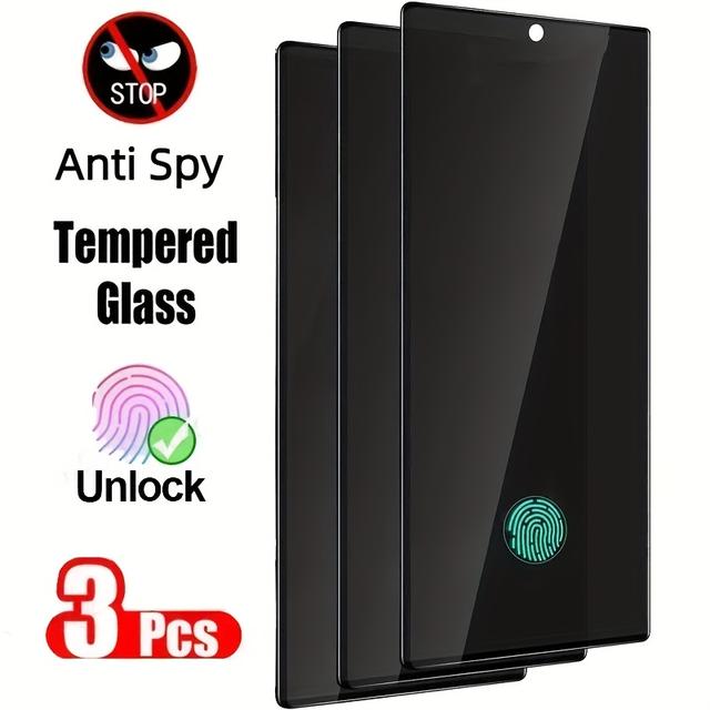 TEMU 3 Stück -Spion HD Sicherheitsfolie für Galaxy S25 S25 Plus S25 Ultra S24 Plus S24 Ultra S23 Ultra S22 Ultra – Vollflächige Bildschirmschutzfolie