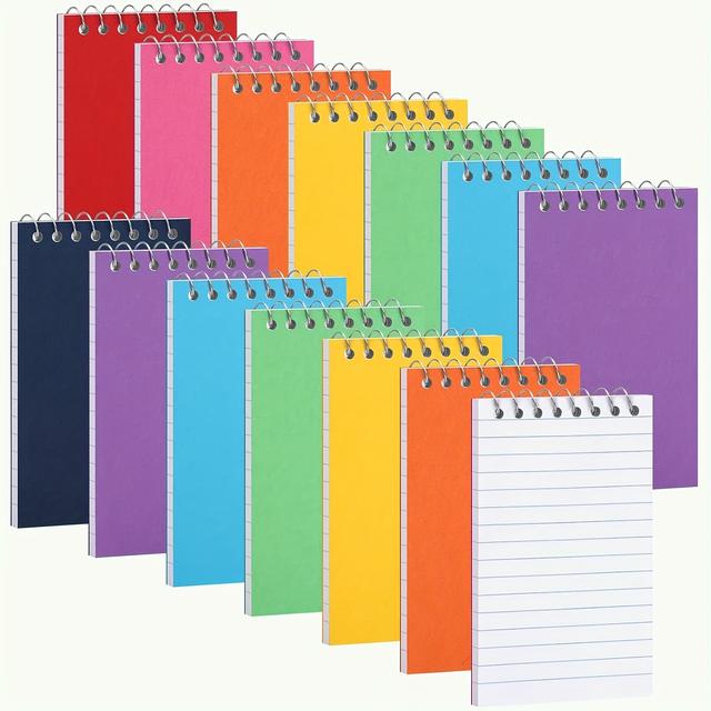 TEMU 16 Pack Small Notepads, 3x5 Pocket Notebook Memo Pads, 8 Colors Lined Small Spiral Notebook, 100 Pages Per Pad, Perfect Supplies For Home, Office And Accessories