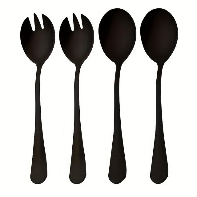TEMU 4pcs 1010 Stainless Steel Salad Set, Western Style , Ideal For Home, Restaurant, Buffet, Wedding, And Catering Use