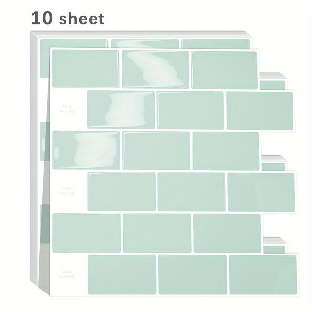 TEMU 5/10 piezas de azulejos autoadhesivos para pared, resistentes al calor, despegar y pegar, para salpicadero de cocina, impermeables, para baño, decoración del hogar