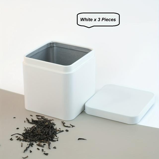 TEMU Juego de Tres Pequeñas Latas Cuadradas en Varios Colores, Recipientes