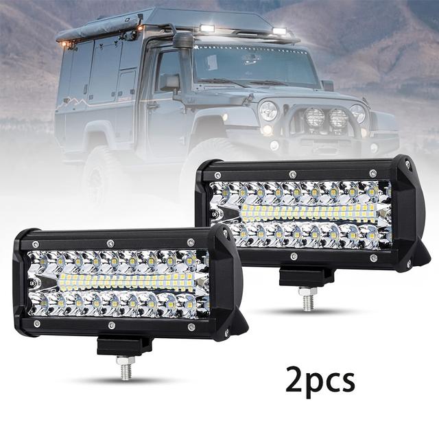 TEMU 7-inch 260w/ Automotive Led Work Light Bar Spotlight 2pcs For Suvs, Jeeps And Motor Vehicles