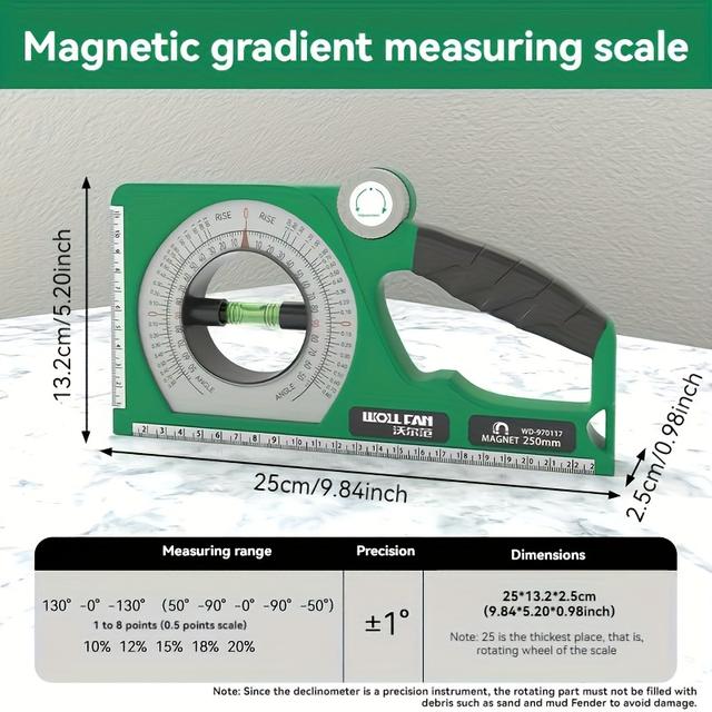 TEMU Wklęsły Winkomierz, Poziomica, Wysoka Precyzja, -Upadkowy, Dokładny Rysunek Linii, Inklinometr z Magnetycznym Przenośnym Podstawą