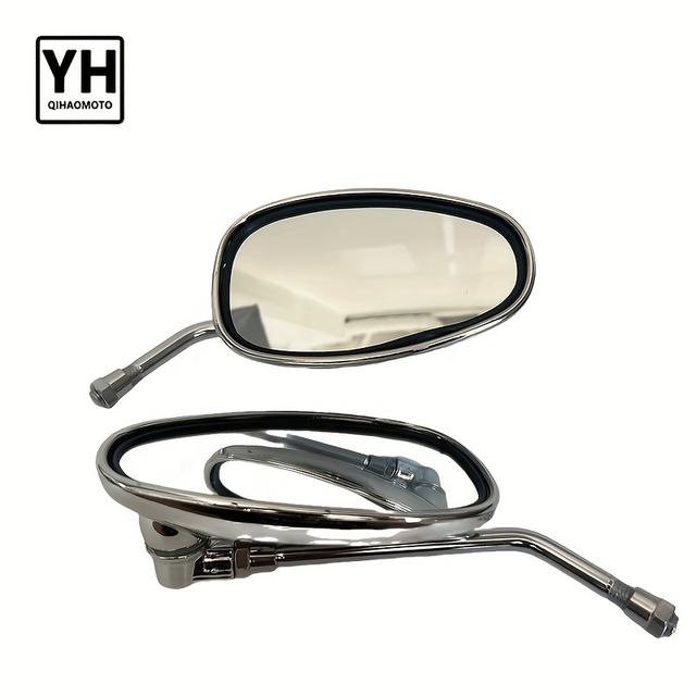 TEMU Motorcycle Universal Drill Leopard Electroplated Rearview Mirror Rearview Mirror Modification Personality Oval