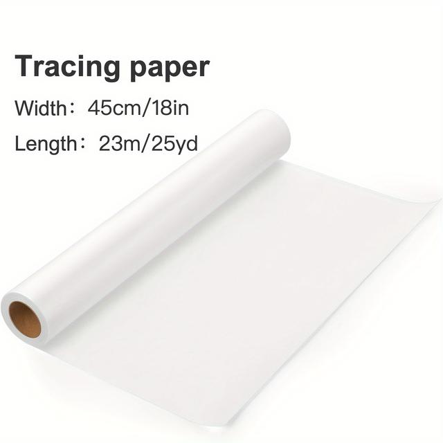 TEMU ورق تتبع أبيض 18 بوصة × 25 ياردة (45 سم × 23 م) - شبه شفاف، مثالي للخياطة، تصميم الملابس، الرسم والتخطيط - مناسب للحبر، الرصاص، وأقلام التحديد