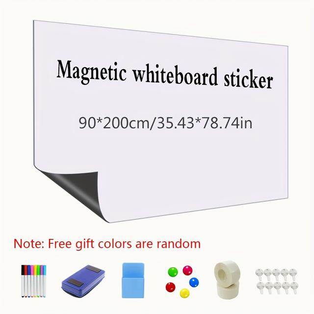 TEMU ملصق سبورة لاصقة مغناطيسية للجدار - كتابة ومسح سهل، سطح ناعم، أحجام متعددة للمكتب والمنزل، ظهر مغناطيسي متين للملاحظات والتخطيط التجاري، أداة تخطيط العمل، مساحة عمل احترافية، لمسة نهائية لامعة