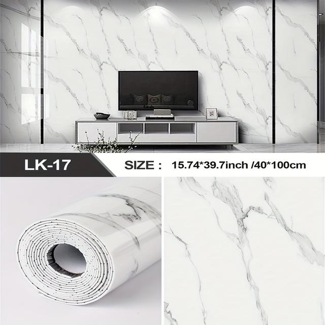 TEMU 1 Roll 3d Marble Pattern Self-adhesive Wall Panel - Waterproof, Heat Insulating Pvc Tile Decal For Kitchen, Bathroom, Living Room & Bedroom Decor, Easy Design