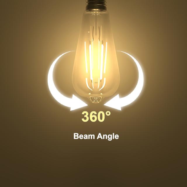 TEMU 6pcs E27 Golden Edison Led Bulbs, 630 2700k Warm White, St64 Vintage Light Bulbs Non-dimmable, Led Filament Perfect For Ceiling Light Fixture(not Suitable For Environments)