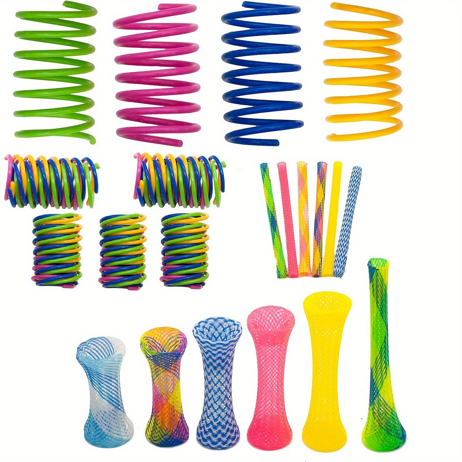TEMU 36-pack Cat Spring Toy Set - Assorted Coil & Stretchable Colorful Plastic Springs Kitten Teaser Playthings - Interactive Pet Entertainment Accessories - No Batteries Required