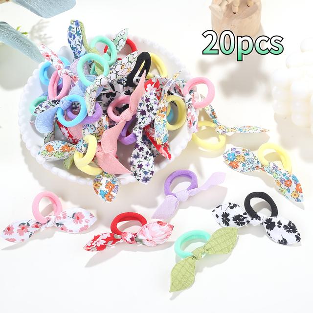 TEMU 10//40-pack ' Colorful Hair Ties For Girls, Cute Bunny Ear Hair Bands For Daily Use And Holiday Parties