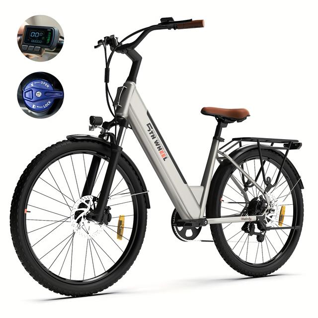 TEMU Hot Electric Bike For Adults, 360wh, 20mph Speed, Fast Charging, Dual Brakes, 330lbs Load, Perfect Commuter & Outdoor Adventure Gift For