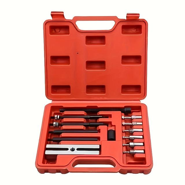 TEMU 13pcs Embedded Bearing Disassembly Kit, Small Inserted Bearing Puller Kit, Professional Disassembly Tools, Red Plastic Box, Without Battery