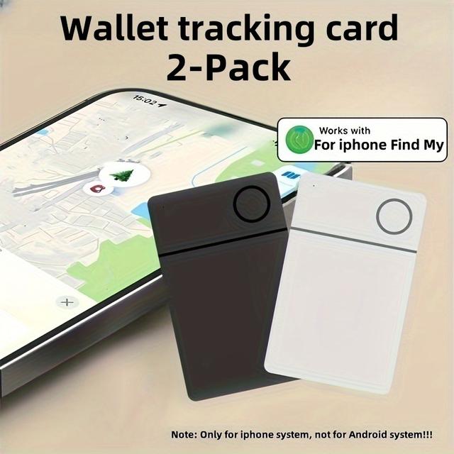 TEMU 2-pack Ultra-thin Wallet Smart Tag, Works For Iphone Find , Item Finder Finder Card, Suitable For Suitcases, Backpacks And Wallets, Gift .( Ios, Not For Android System)