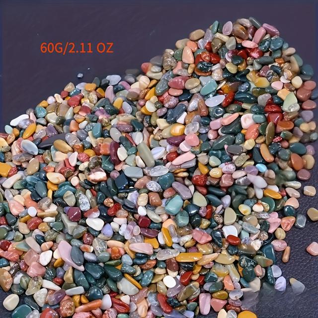 TEMU 60G Żywych Kryształów Agatu - Naturalnie Polerowane Kamienie, Idealne do Terrariów, Akwariów, Doniczek itp. | Idealny i Dekoracja dla Żab i Gadów | Kolorowy Dekor Kamieni | Gładka Powierzchnia