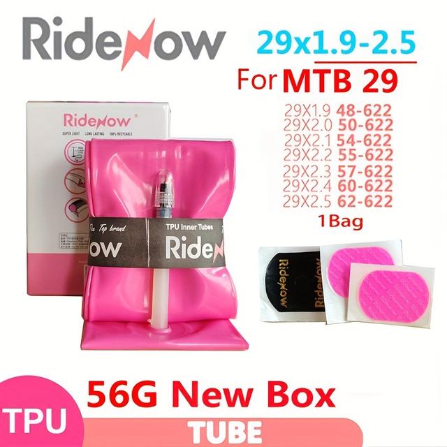 TEMU Cámara de aire para bicicleta, 29 pulgadas/73.66 cm con válvula de 45 mm para bicicleta de montaña y de carretera (con parche para cámara)