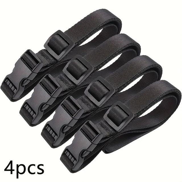 TEMU 4pcs Adjustable Nylon Utility Straps - , Hiking, Travel & , Black