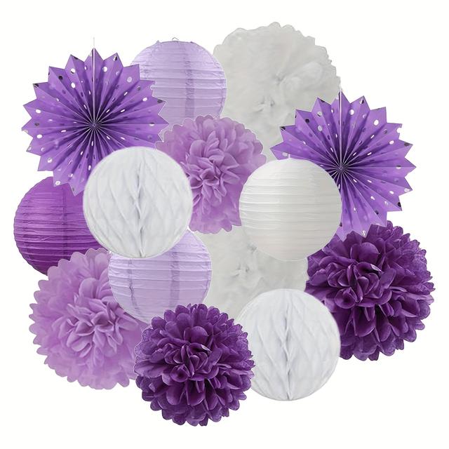 TEMU 14-teiliges Set lila Hochzeits-Papierlaternen