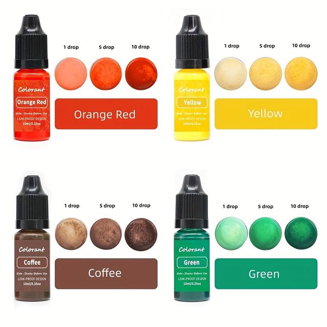 TEMU 20 10ml Optional Candle Dyes Liquid Colorant Resin Coloring Dye Pigments For Diy Candle Making Epoxy Resin Craft Making