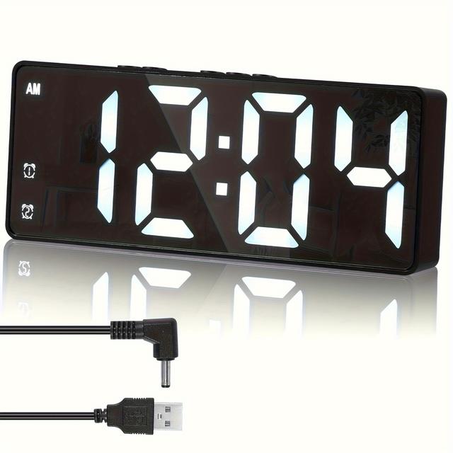 TEMU Digital Alarm Clock Color Led Alarm Clock Table Clock Usb/battery, With Dual Alarms 12/24 Hour Display 3 Adjustable Brightness Voice Control Function Suitable For Home Office