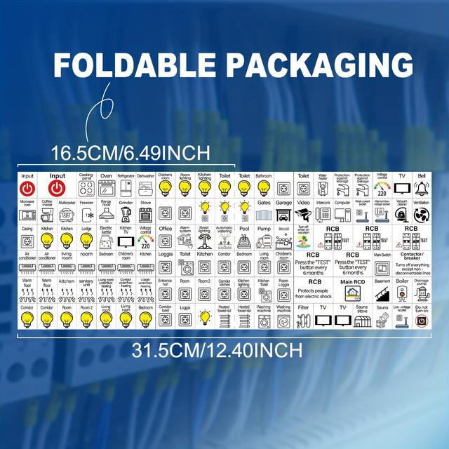 TEMU 117 db (117 db) Elektromos Panel Címkéző Matrica, Kompatibilis PDU-val, Működtető Dobozokkal, Elektromos Házakkal - Színkódolt, Ragasztós, Számozott/Alfa Címkékkel, Irodai, Adatszervezéshez