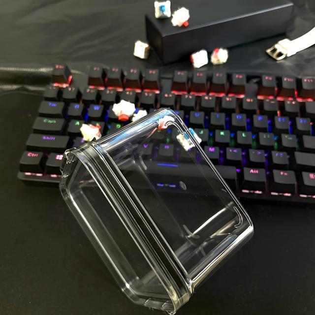 TEMU Transparent Keycap Storage Box – Durable Pc Organizer For Mechanical Keyboard & Switch Axles, Display Case For Colorful Caps, , Oem Keycap Height, Ideal Gift For Enthusiasts