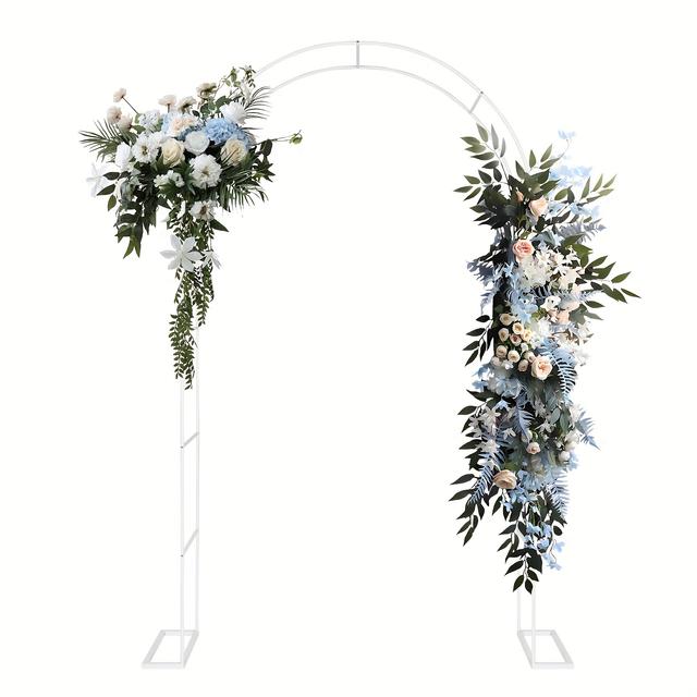 TEMU Metal Garden Arch With Stand Base 2m To 2.4m High/width Adjustable Pergola Garden Trellis Archway Climbing Plants Wedding Party Outdoor Decor Frame