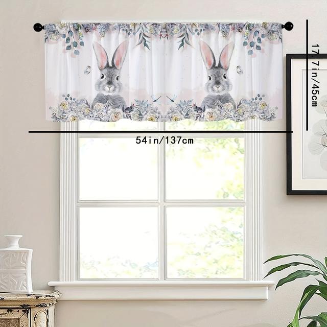 TEMU A Lovely Print Curtain For Easter Spring, Suitable For Home Decor , Laundry Room, Bedroom, Study, Café, And Living Room