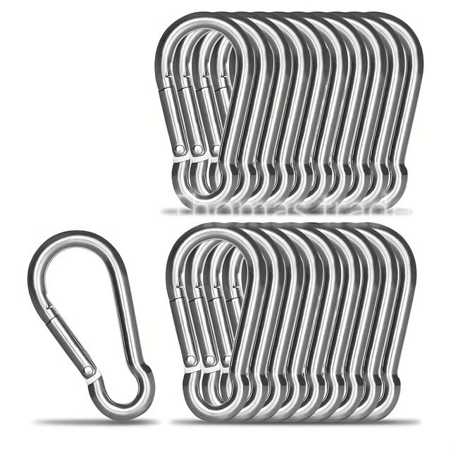 TEMU 20 Stück/31 Stück Karabinerklippe, sehr geeignet für Schlüsselbund, Edelstahl-Karabinerklippe - Federhaken-Set für Schaukel, Schlüsselbund, Mehrzweck