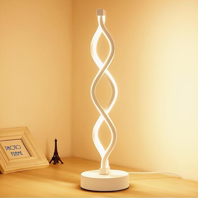 TEMU 1-pack Modern Deco Usb- Led Table Lamp With Adjustable Brightness & Matte Metal - Usb Plug-in Bedside Night Light Suitable For Ktv, Coffee Shop, Bedroom - Ideal Gift For,, Holiday Decorations