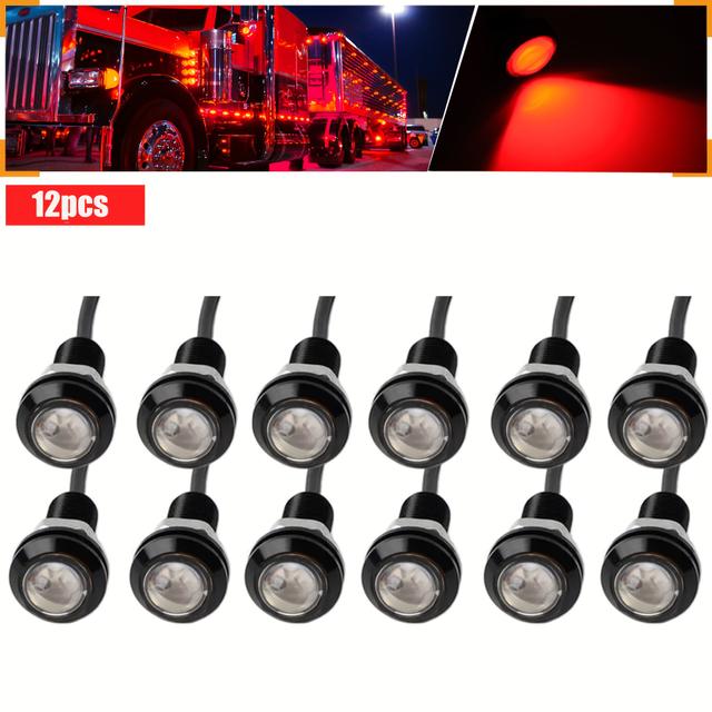 TEMU Set Of 12 Led Indicator Lights For Cars And Trucks In Colors: Amber, Blue, White, Red, And Green, Without Battery