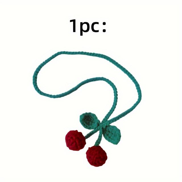 TEMU 1pc Rearview Mirror Accessories- Handmade Cute Cherry Car Mirror Decoration Hanging, Car Decorations For Women