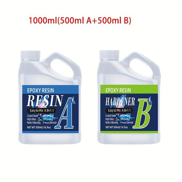 TEMU Epoxy Resin Set - 1000/500/300ml No Bubbles & Epoxy Resin For Coating, Casting, Table Tops, Projects, Bar Tops, River Tables, Resin Artwork, Wood With A High Gloss End