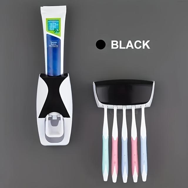 TEMU Wall-mounted Toothpaste Squeezer With No Drilling Required, Creative Lazy Toothbrush Holder And Fully Automatic Toothpaste Squeezing Set. Suitable For All