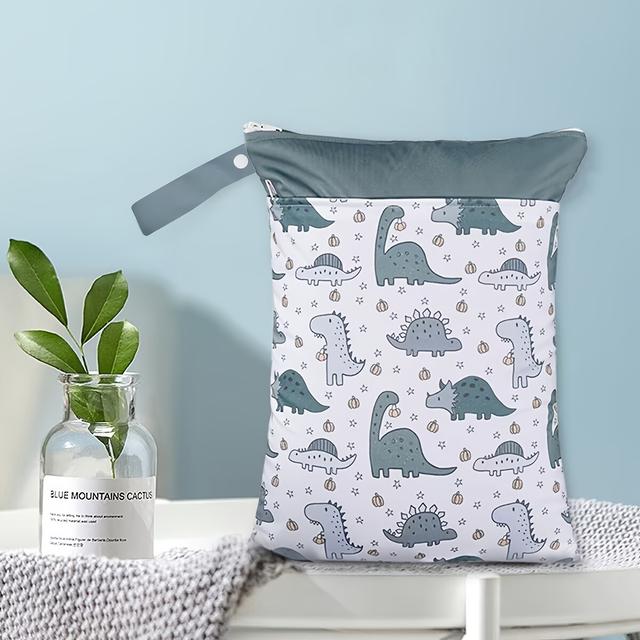 TEMU Double Zipper 30*40cm Storage Bag Washable Cloth Diaper Wet And Dry Mum Bag For Swimsuit