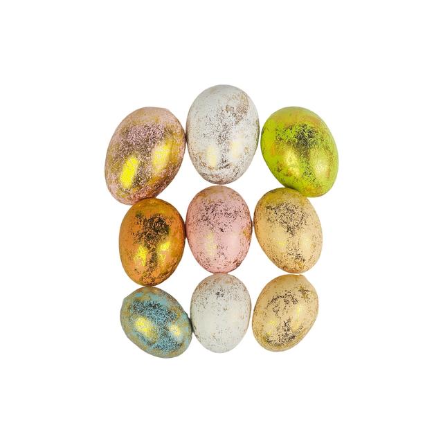 TEMU 9pcs Iridescent Glitter Easter Eggs - Assorted Colors | Perfect For Easter Decor, Diy Crafts, Home Party Table Displays