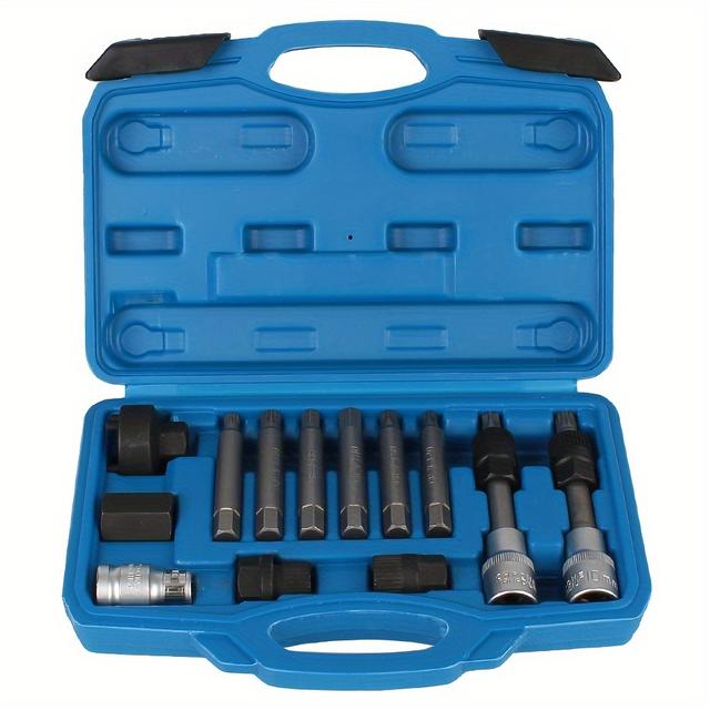 TEMU Car Alternator Pulley Kit Engine Generator Belt Wrench Removal Set Repair Tools Automotive Accessories For Vw For Ford For