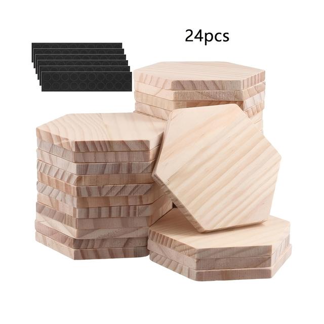 TEMU 24 posavasos hexagonales, posavasos caseros para manualidades con pegatinas antideslizantes, para mesas de café y comedor