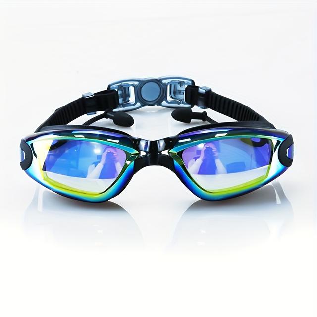 TEMU Waterproof Adult Swimming Goggles With A Large High-definition Frame, Including Earplugs, Suitable For Both Men And Women