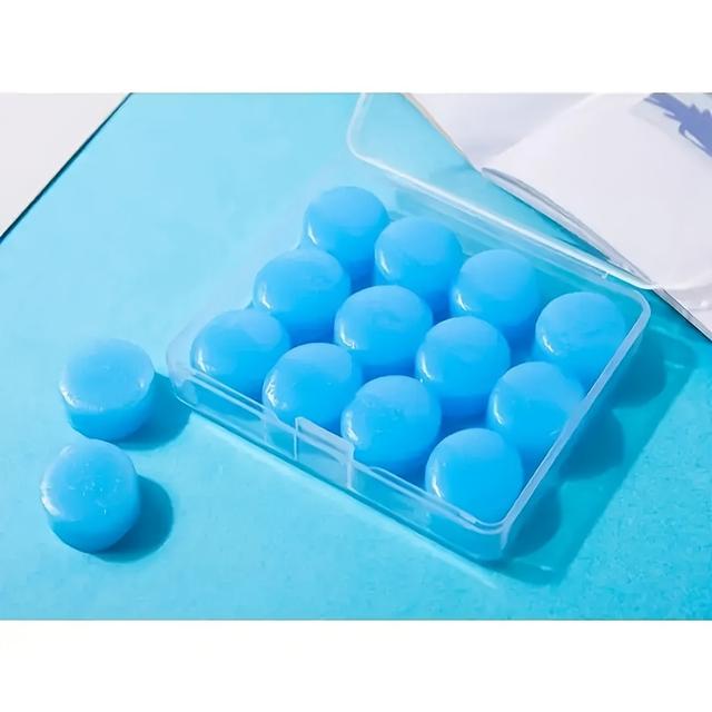 TEMU 12-pack Soft Silicone Swimming Earplugs, Comfortable, Reusable With Portable Case For Swimmers