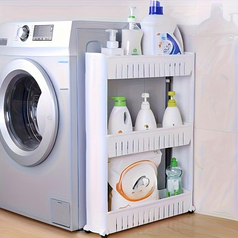 TEMU 3-tier Ultra-narrow Refrigerator Edge Organizer - Freestanding Cart For Bathroom And Living Room Storage - Suitable For Hotel Home Kitchen Bathroom Living Room