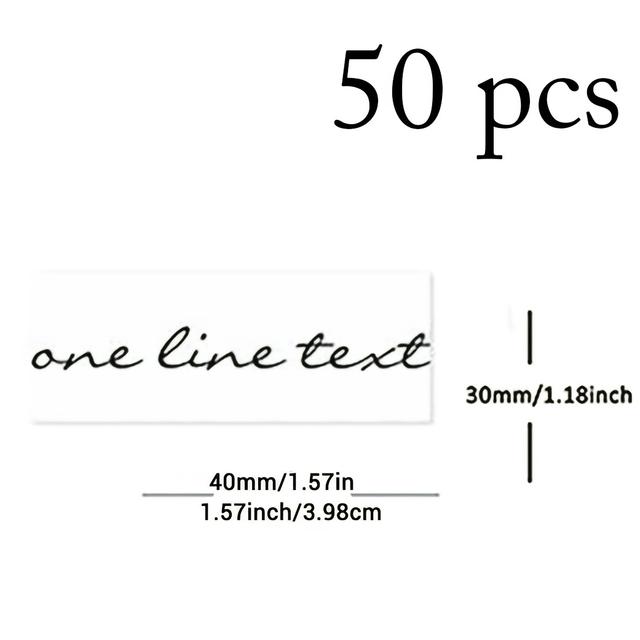 TEMU 50 Customized Carbon Golden Rectangular Label Transparent Waterproof Name - Custom Daycare - School - Long Rectangle 40x30 Mm