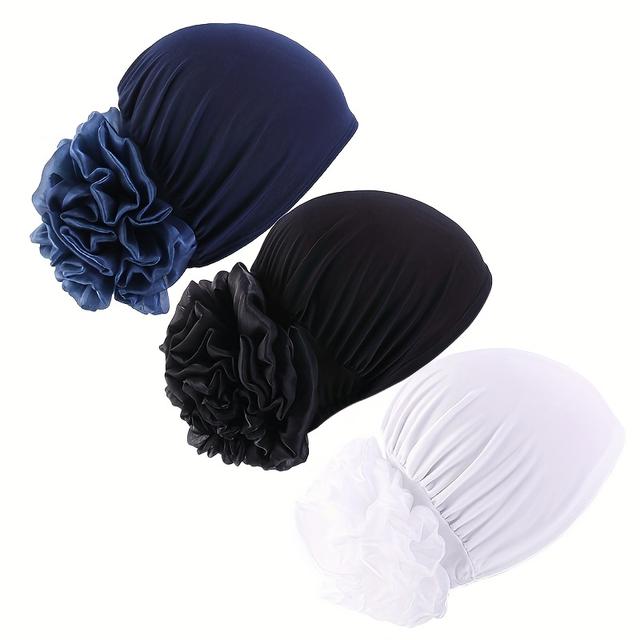TEMU 3pcs Headscarf Cap Floral Bandana Scarf Cover-up Turban For Women