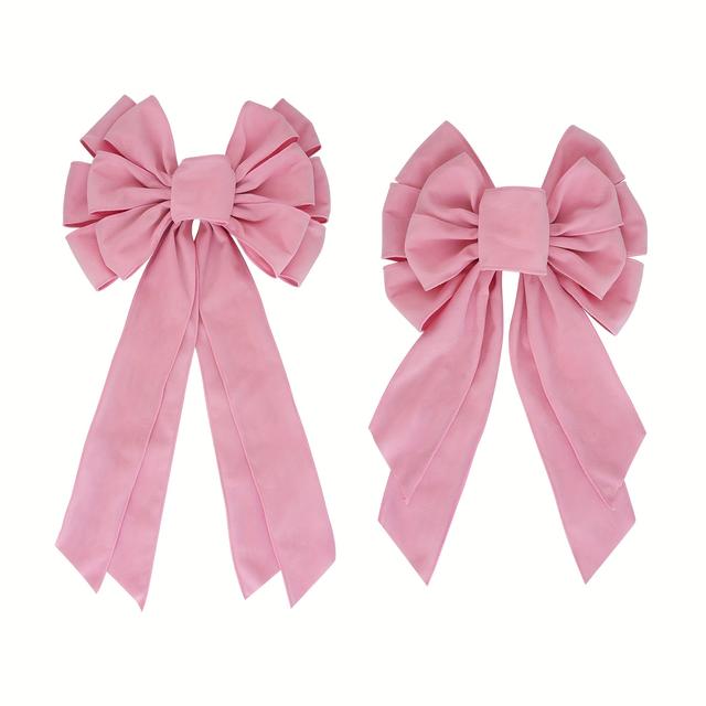 TEMU 2 piezas/paquete, de Terciopelo con de Alambre Grande y Pequeño, Ideales para Decoraciones de Árbol de Navidad, Decoraciones de Puertas y Ventanas, Envoltura de Regalos