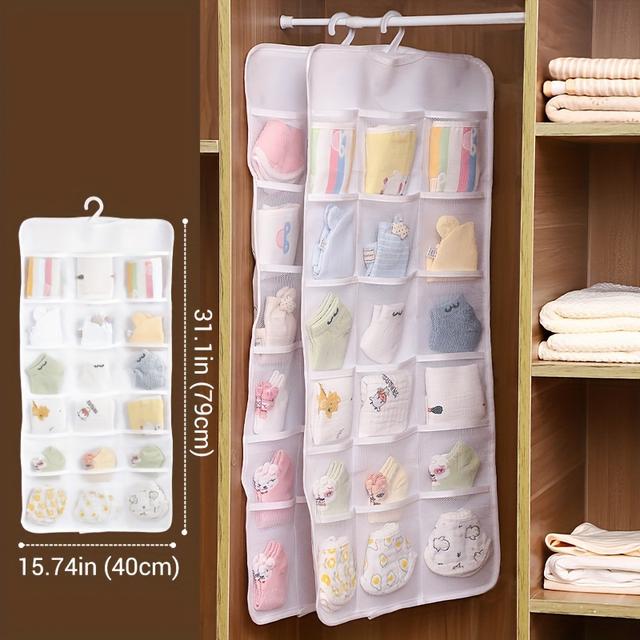 TEMU Space-saving 18-pocket Over-the-door Organizer For Closet - Lightweight, Storage Solution For Nursery & ' Room