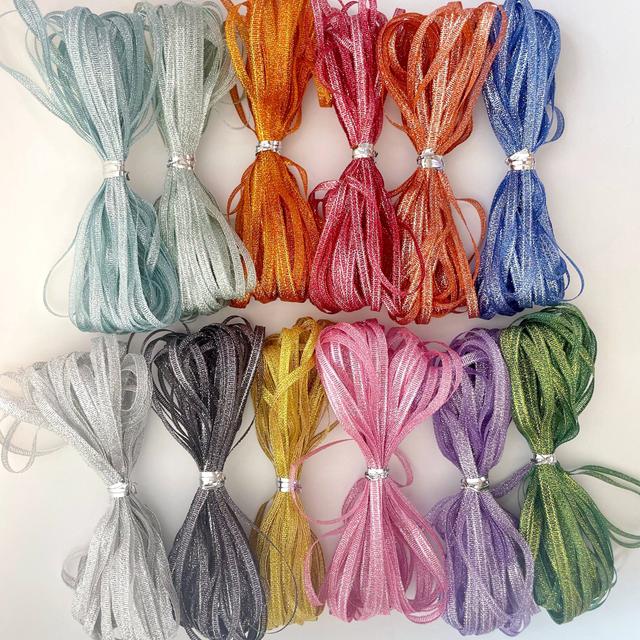 TEMU Set de 12 cintas de tela metálica de 3 mm de ancho, 10 yardas de largo, perfectas para manualidades, decoraciones de , envoltorios de regalos y proyectos