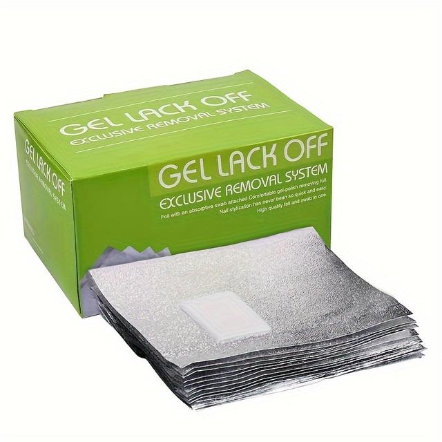 TEMU 100pcs Nail Polish Remover Foil, Nail Gel Remover Soak-off Foil Pads In Box Packaging, Nail Polish Removal Aid Tool