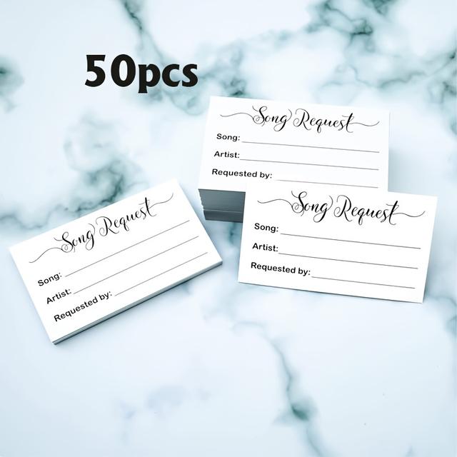 TEMU 50 Cards Measuring 3.5x2 Inches For Song Requests, Suitable For Weddings, Birthdays, Engagements, And Parties Featuring Music For Dancing, Bands, Djs, And Karaoke Suggestions